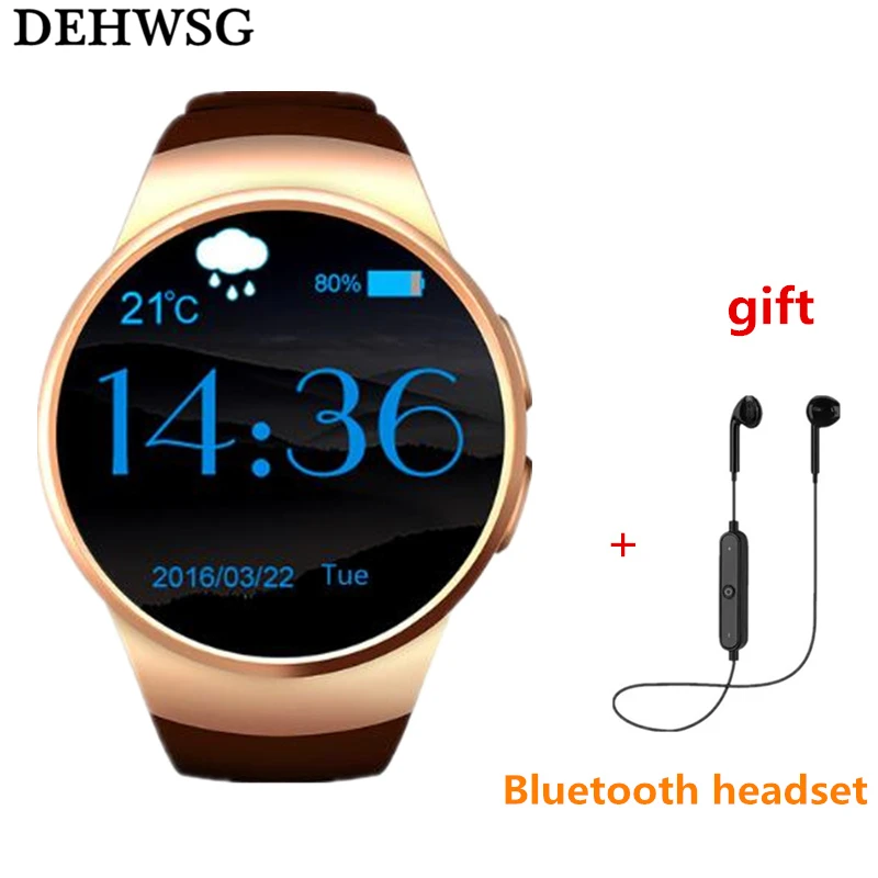 

kw18 smartwatch can insert the bluetooth earphone with heart rate sim card For apple xiaomi watch huawei smart watch man/woman