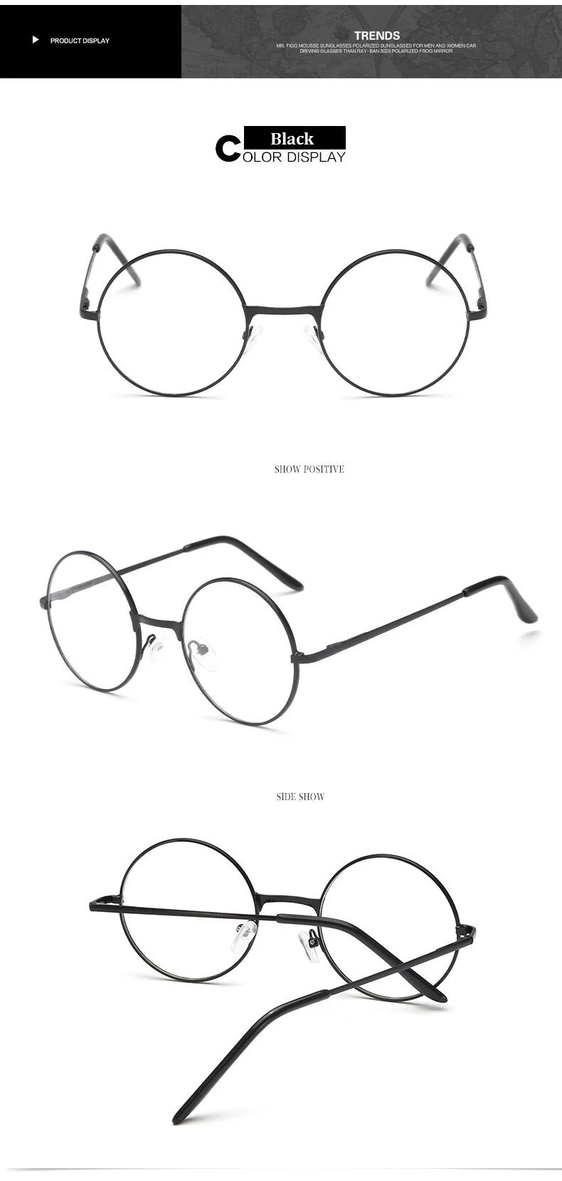 Круглые зеркальные солнцезащитные очки для женщин, ретро очки с металлической оправой, корейские прозрачные линзы, женские оптические очки