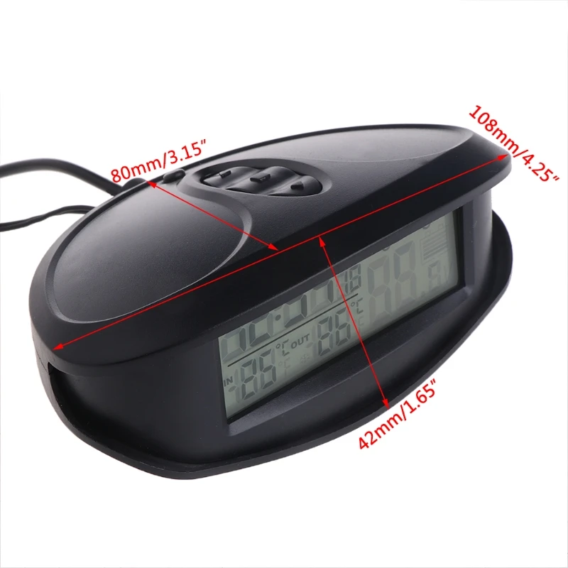 Цифровой автомобильный и наружный термометр Вольтметр Часы Будильник Подсветка EC98
