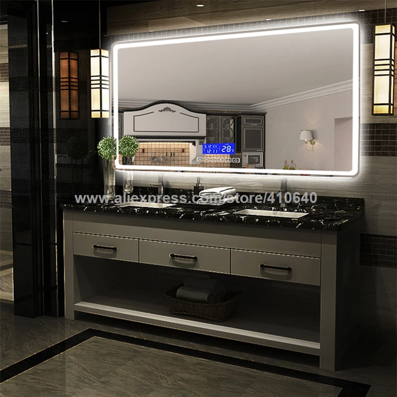 Bathroom Mirror Surface Time Temperature Date