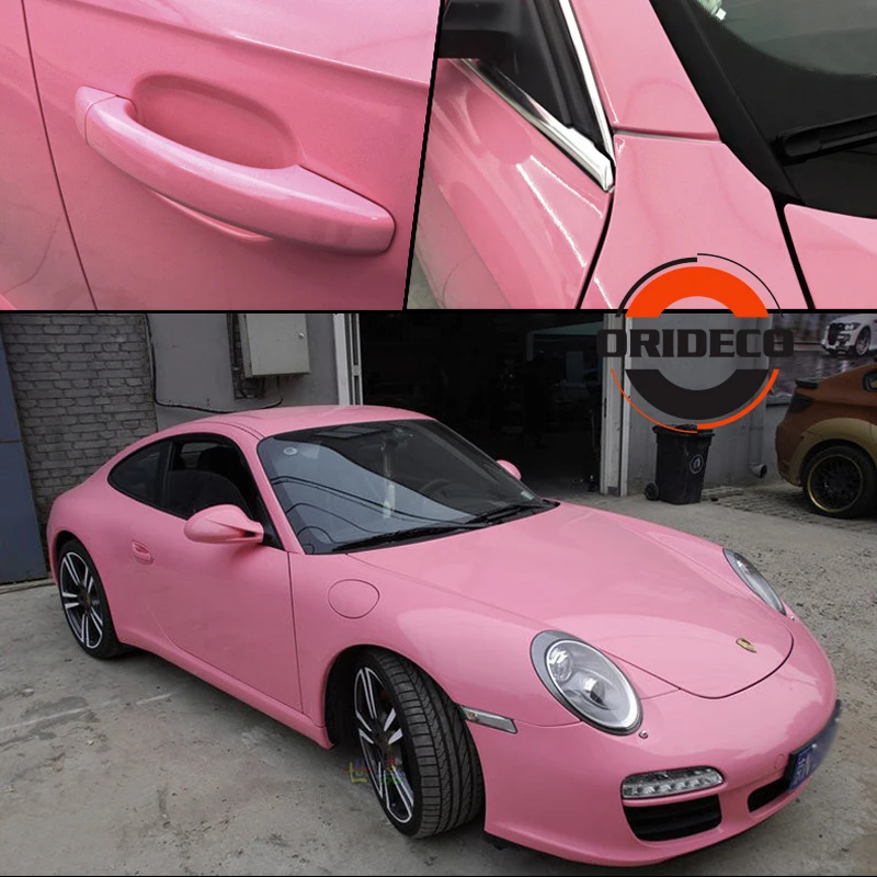 pink highly glossy vinyl car wrapping 1