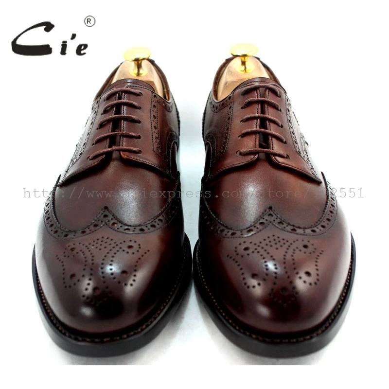 Мужские броги туфли из натуральной телячьей кожи на шнуровке|shoes free shipping|shoe