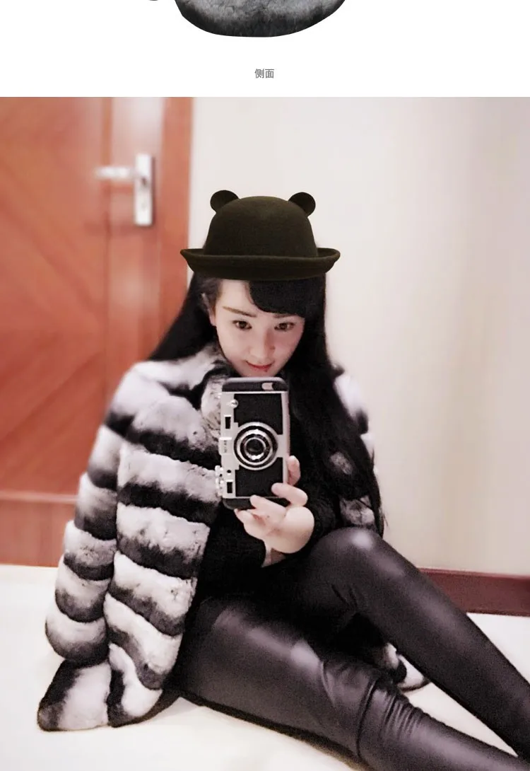 Cheap OYCP Chinchilla Rex Rabbit Fur Coat,Real Natural Fur Coats 2018 Women Winter Fur Coat Chinchilla Rex Fur Coat 7