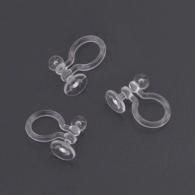 Invisible Clip on Earrings with 3mm 5mm Flat Circle Glue Pad Findings