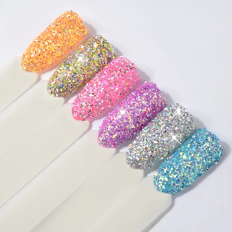 

ELECOOL 6 Boxes Nail Art Glitter Sequins Flakes Mixed Mini Round Nail Art Decoration for Nail Gel Decoration Shimmer Paillette