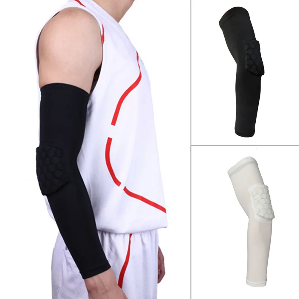 

M-XL Sport Safety Elastic Gym Sport Basketball Arm Sleeve Shooting Crashproof Honeycomb Elbow Support Pads Elbow Protector Guard