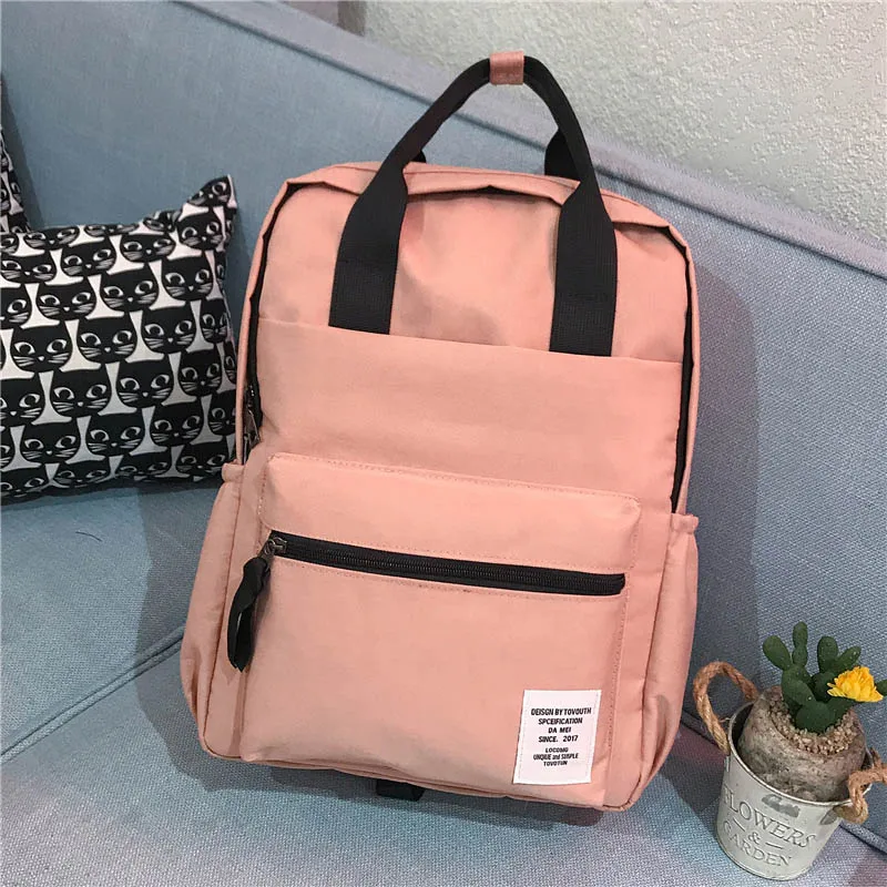 Женский рюкзак, модные женские водонепроницаемые сумки на плечо, рюкзаки для ноутбука, школьные сумки для подростков, девочек и мальчиков, дорожные повседневные сумки - Цвет: Large Pink