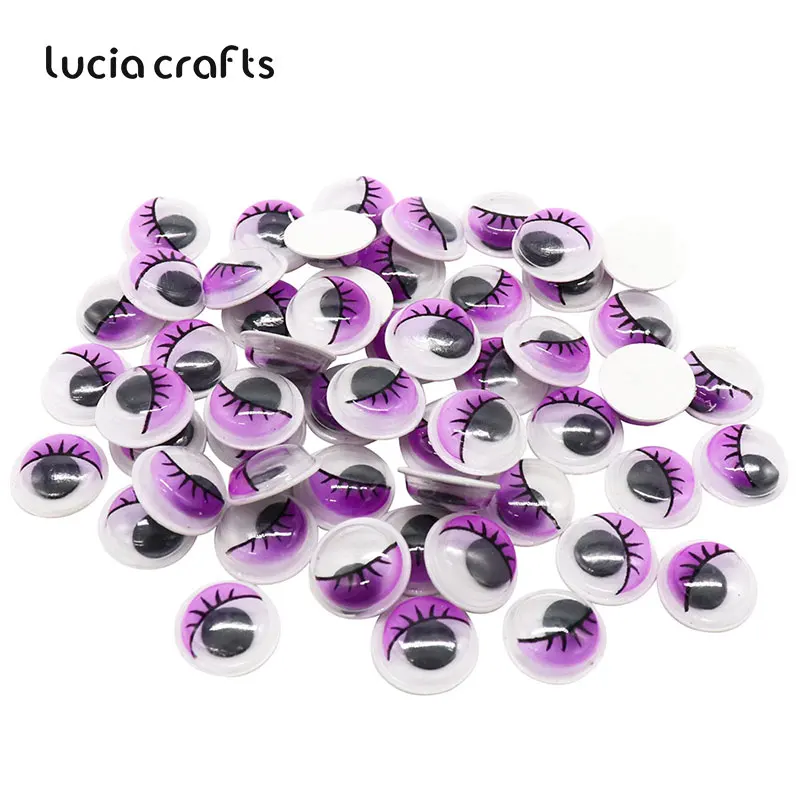 Lucia crafts 50 шт. 10 мм с ресницами Googly Wiggly Eyes самоклеящиеся пластиковые глаза скрапбук для кукольных игрушек аксессуары K0805