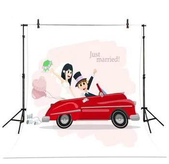 

Car Bride And Groom Photography Backgrounds Vinyl cloth High quality Computer printed wedding backdrops
