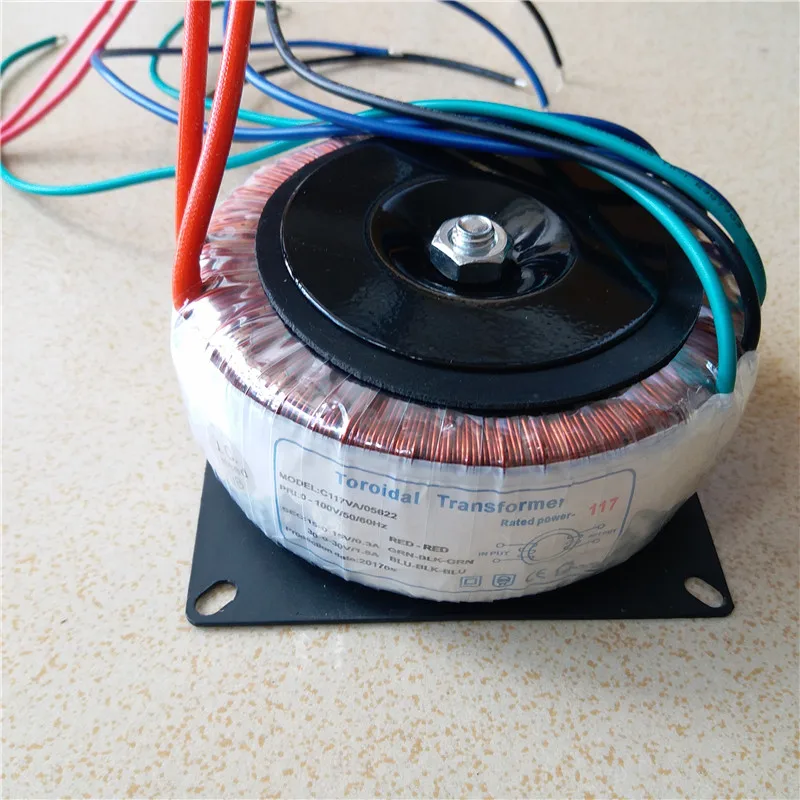 30V-0-30V 1.8A 15V-0-15V 0.3A Кольцевой трансформатор медный custom 100V вход 120VA тороидальный для