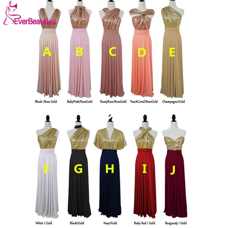 Robe Demoiselle D'honneur Bridesmaid Dresses Long Chiffon with Sequins Wedding Party Dresses Vestidos De Fiesta De Noche