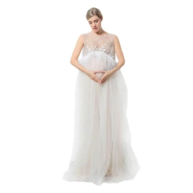 

Maternity Photo Shoot Pregnancy Maxi dresses Maternity Photography Props Pregnant Dress Pregnancy Voile Clothes For gifts XV3