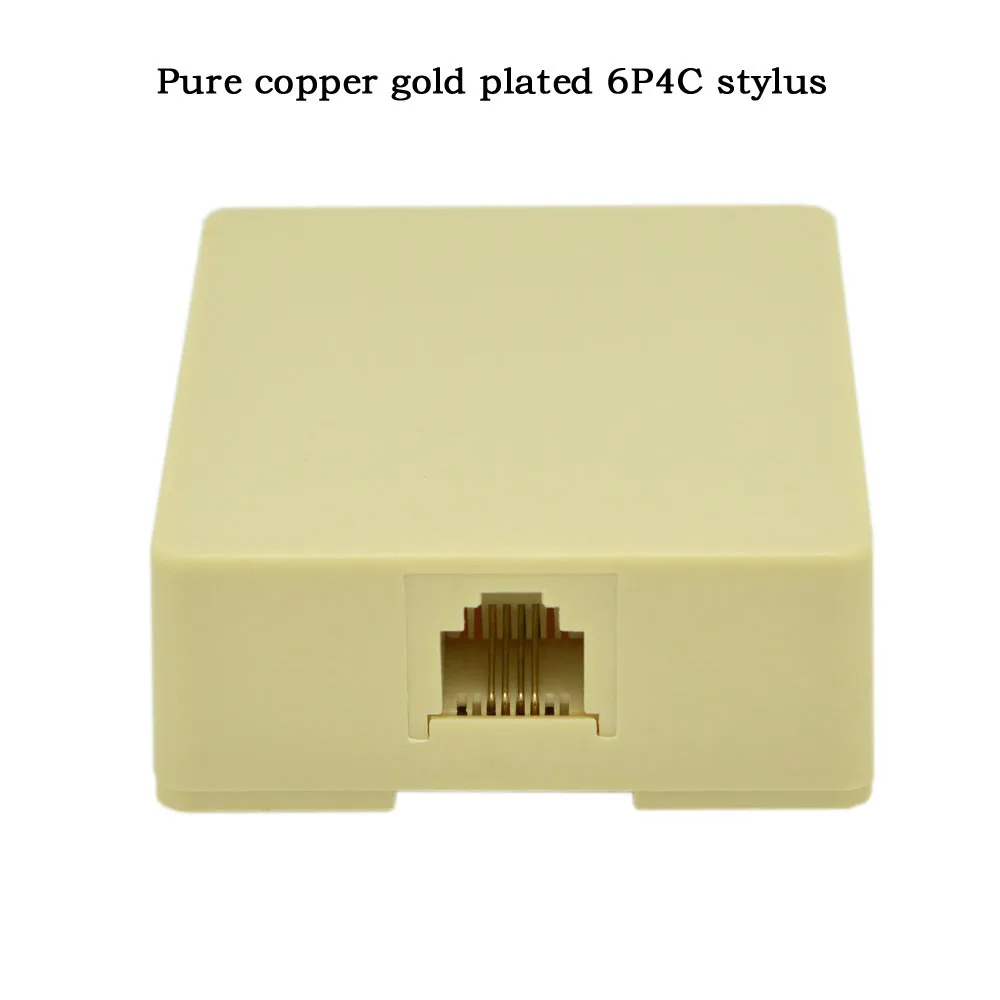 1 Port مربع تقاطع الهاتف سطح المكتب الأسلاك الطرفية Cat3 تمديد كابل محول 6p4c Rj11 موصل للهاتف الرقمية التناظرية