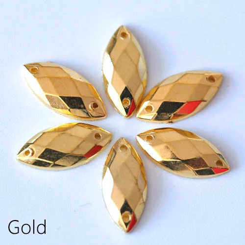 2 Sizes Horse Eye Acrylic Sew On Rhinestones Flatback Colorful Acrylic Glitter Crystals Stones For Women Dress Accessories B0656 