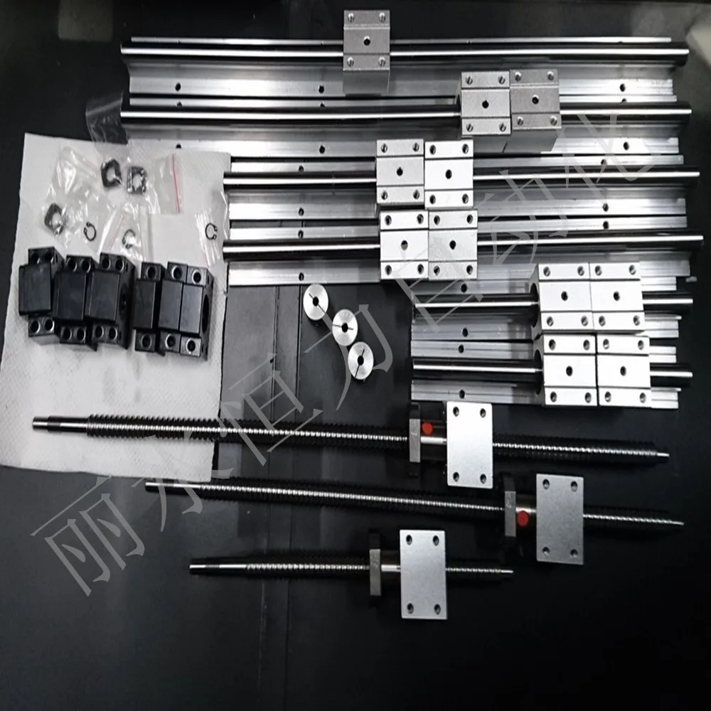 Комплект cnc SBR20-400/1200/1500 линейный железнодорожные наборы + 4x SFU1605-400/1200/1500/1500 мм шарикового винта наборы ухода за кожей + 4 BK BF12 + 4 муфта