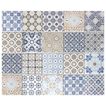 

1Pcs Vintage Square Self Adhesive Tile Stickers Mediterranean style Self Adhesive Vinyl Home Decor kitchen furniture Decal