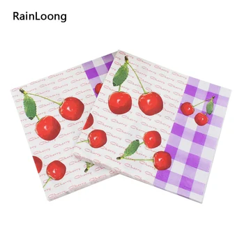 

[RainLoong] Cherry Printed Paper Napkin Fruit Para Festas & Party Decoration Tissue 33*33cm 5 packs (20pcs/pack)