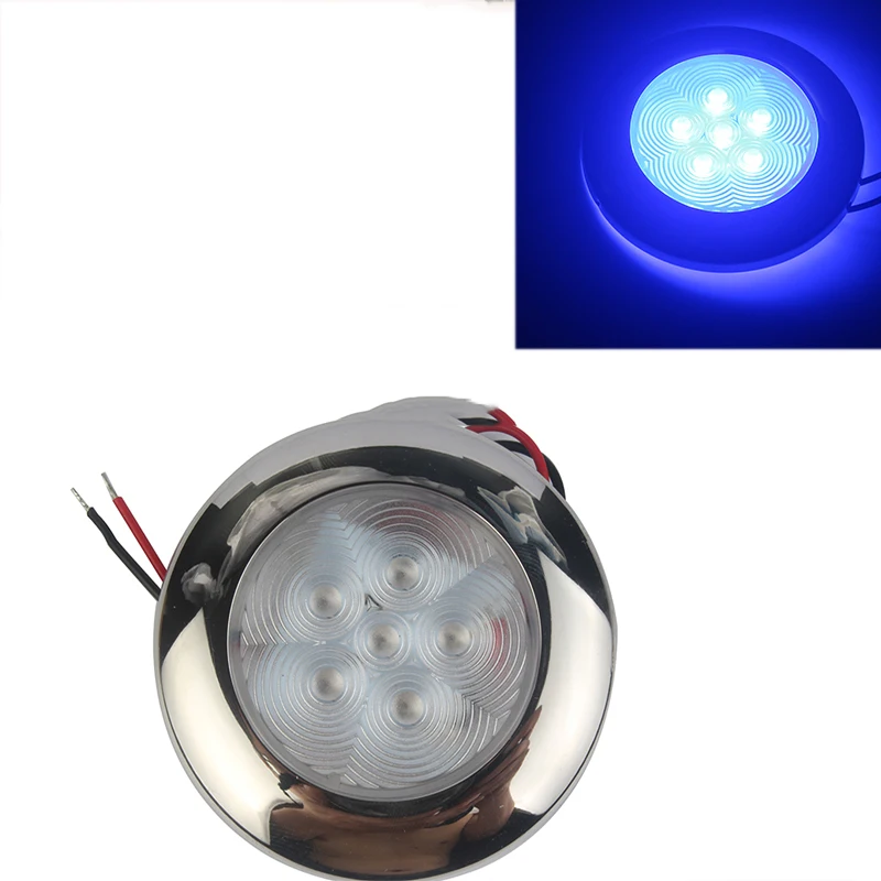 12V Морская Лодка Яхта СИД свет корпус из нержавеющей стали белый/синий Интерьер