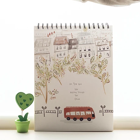 K& KBOOK Ван Гог альбом для зарисовок цветок ночь бумага Блокнот А4 блокнот на спирали, дневник блокнот для анимации манга Рисование Живопись - Цвет: Bus