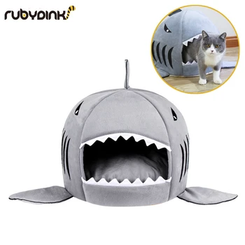 

Pet Soft Dog House For Large Dogs Warm Shark Dog Kitten House Beds Tent Mat Small Dog Cat Puppy Beds Puppy Cushions Pet Products