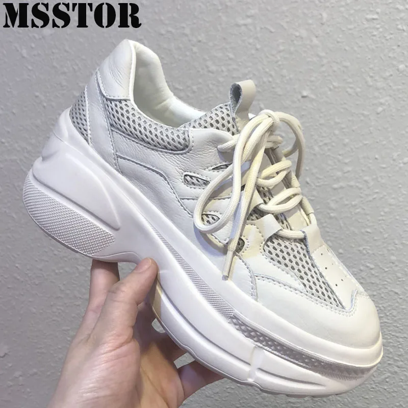 MSSTOR 2019 White Women's Running Shoes Breathable Mesh Sport Shoes Woman Brand Casual Fashion Athletic Walking Ladies Sneakers