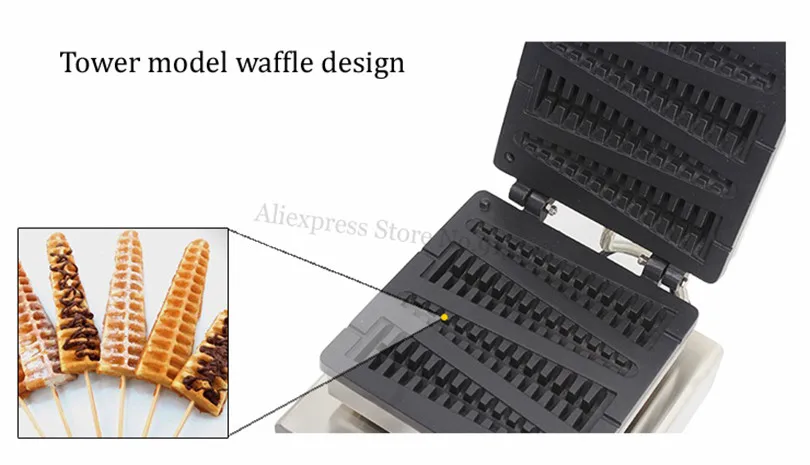 Электрический леденец вафельница для профессионального использования эскимо вафельница 1500 W для закусок из нержавеющей стали машины 4 формочки 501