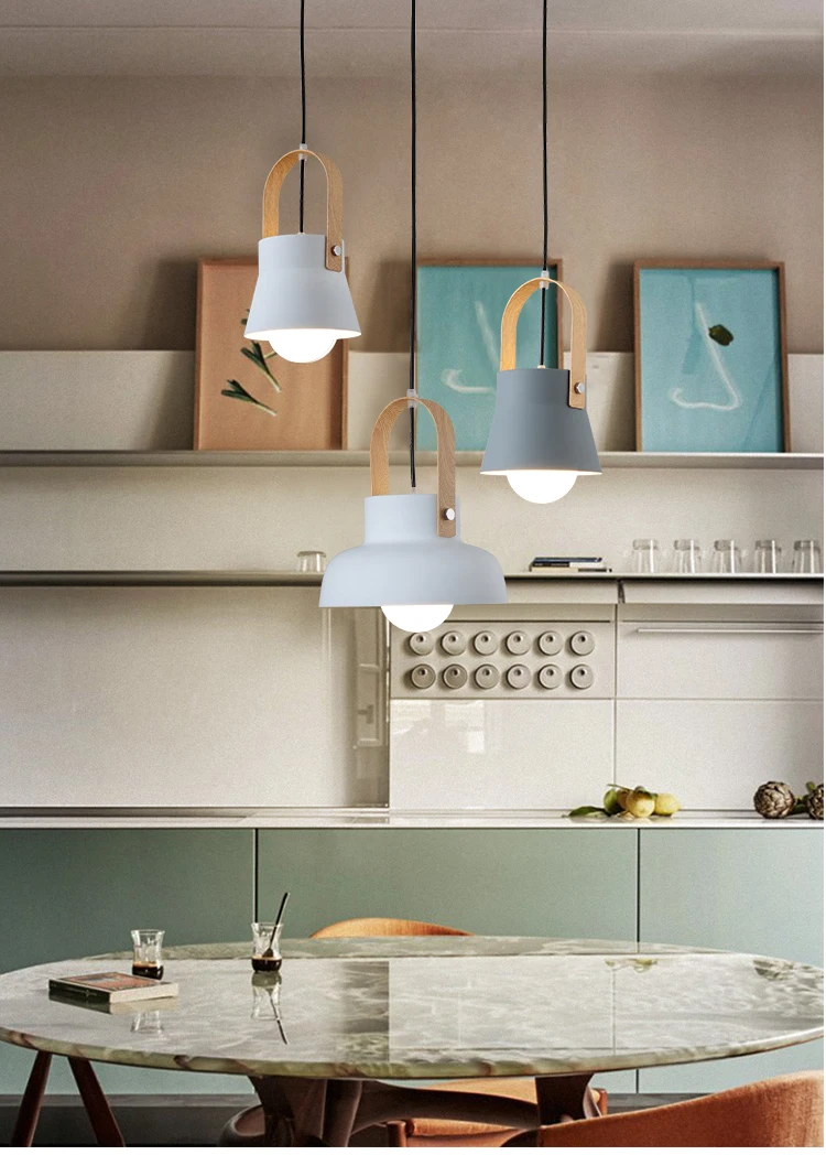 Скандинавские креативные черно-белые алюминиевые прикроватные лампы Современная минималистская одежда для кафе-бара, магазина подвесные светильники для кухни