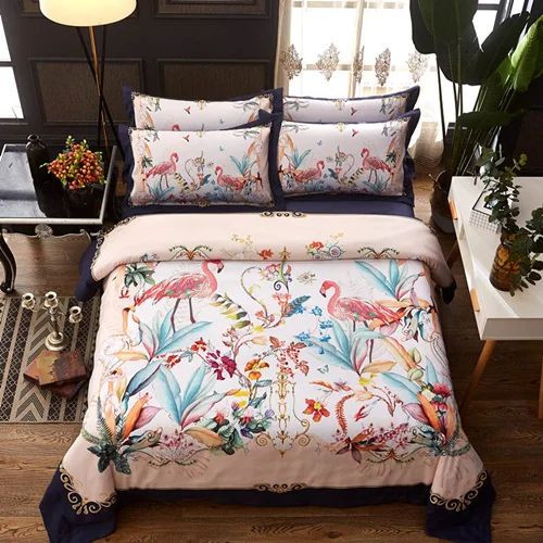 2018 4 pieces Digital printing Bedding Set Contain Duvet Cover Bed