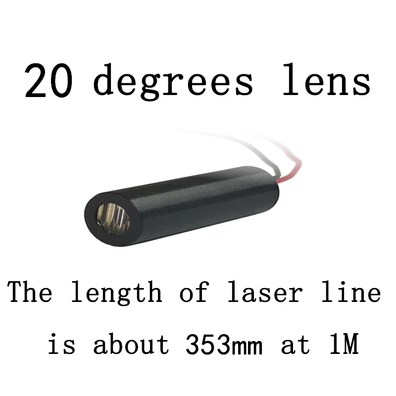 650нм 50 МВт красная линия лазерный модуль Красный лазерный уровень локатор для резки позиционирования красная лазерная маркировка discout сканер аксессуары - Цвет: 20 degrees line lens