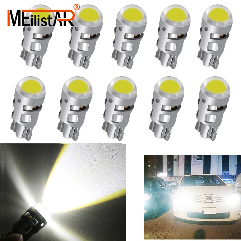 

10pcs Signal Lamp T10 Led Car Bulb W5W 194 168 Led T10 Led Lamps For Cars White 5W5 Clearance Backup Reverse Light 12V