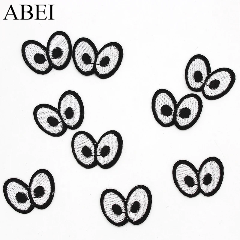 

10pcs/lot Garment Stickers Iron On Small Eye Appliqued Patch Sweater Bags Jeans Shoes Decoration Patches Motif Badge