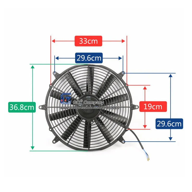 Универсальный вентилятор радиатора 14 дюймов электрический радиатор 12 В 24 для
