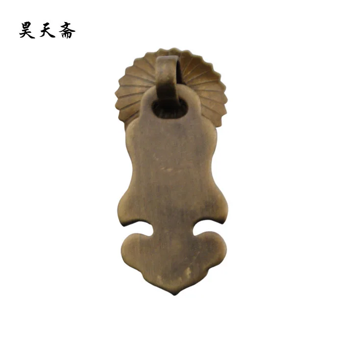 

[Haotian vegetarian] Chinese antique copper handle drawer handle HTE-205 plain wishful classic trumpet