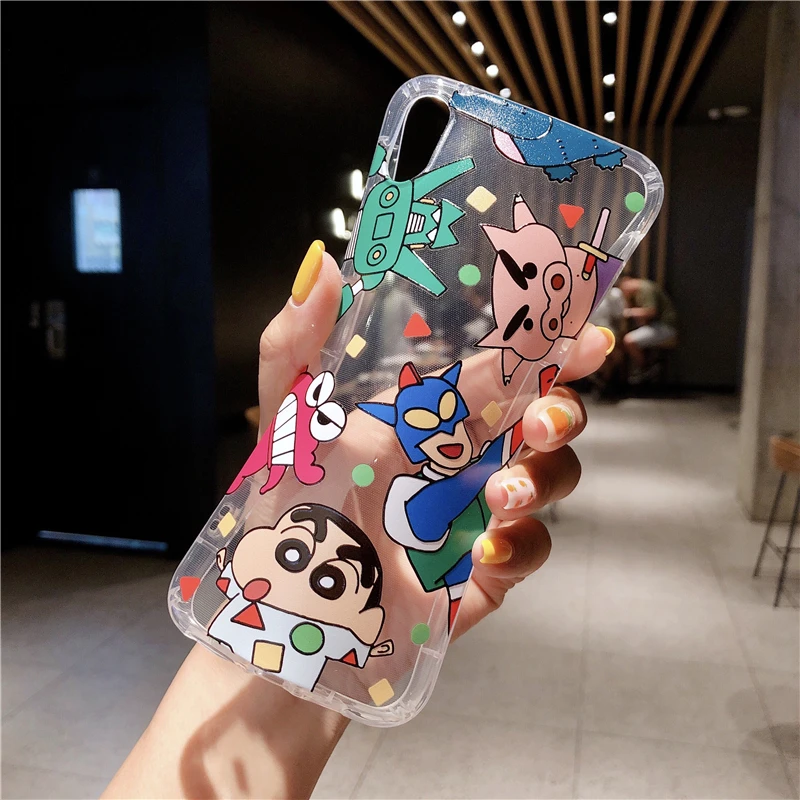 Япония мультфильм милый Crayon Shin-Chan телефон чехол для iPhone 11 pro X XS Max Xr 8 7 6 Plus действие Kamen прозрачный ТПУ мягкий чехол