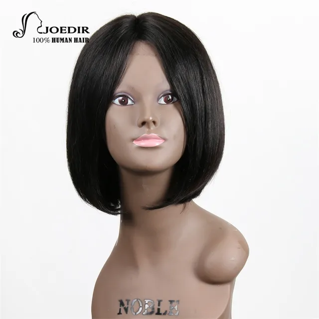Joedir Lace Front Human Hair Wigs Remy Brazilian Straight Hair Color 1B