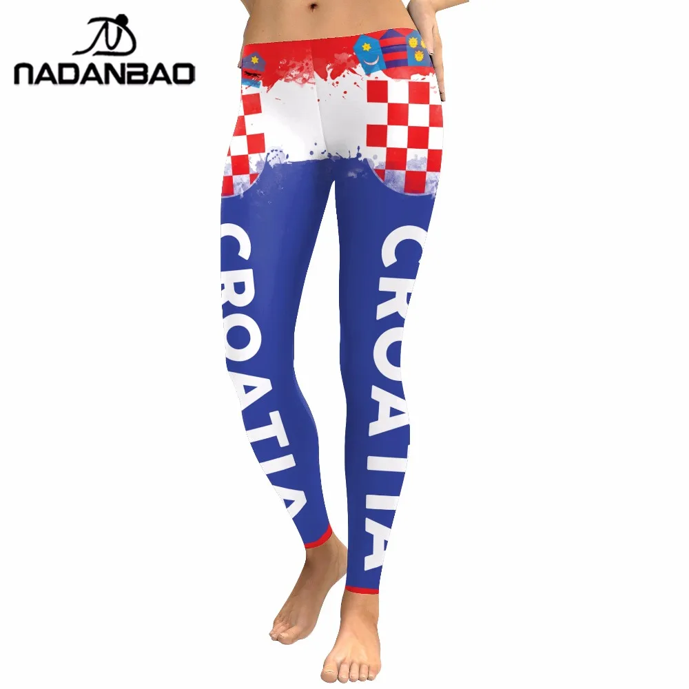 

NADANBAO Summer 2019 Women Leggings Croatia Cheer Digital Print Legging For Winner Printing Workout Fitness Legging Pants