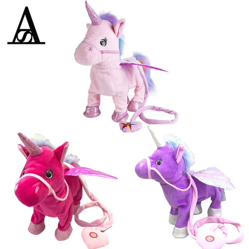 Aitesen 1pc Electric Walking Unicorn Plush Toy Stuffed Animal Toy