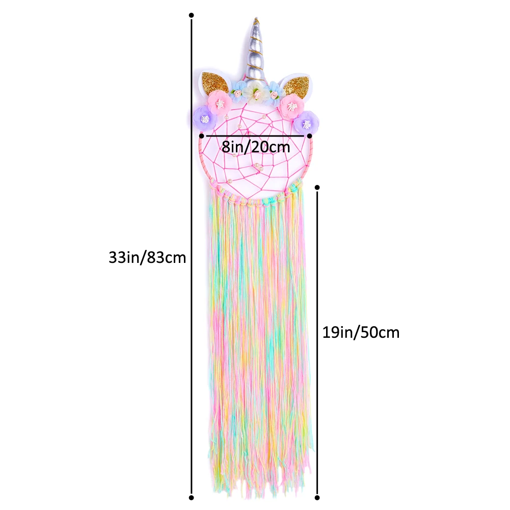 Радуга Единорог Ловец снов домашний декор ручной работы ветряные колокольчики кисточка подвеска на стену украшения для девочек Дети реквизит для фотосессии