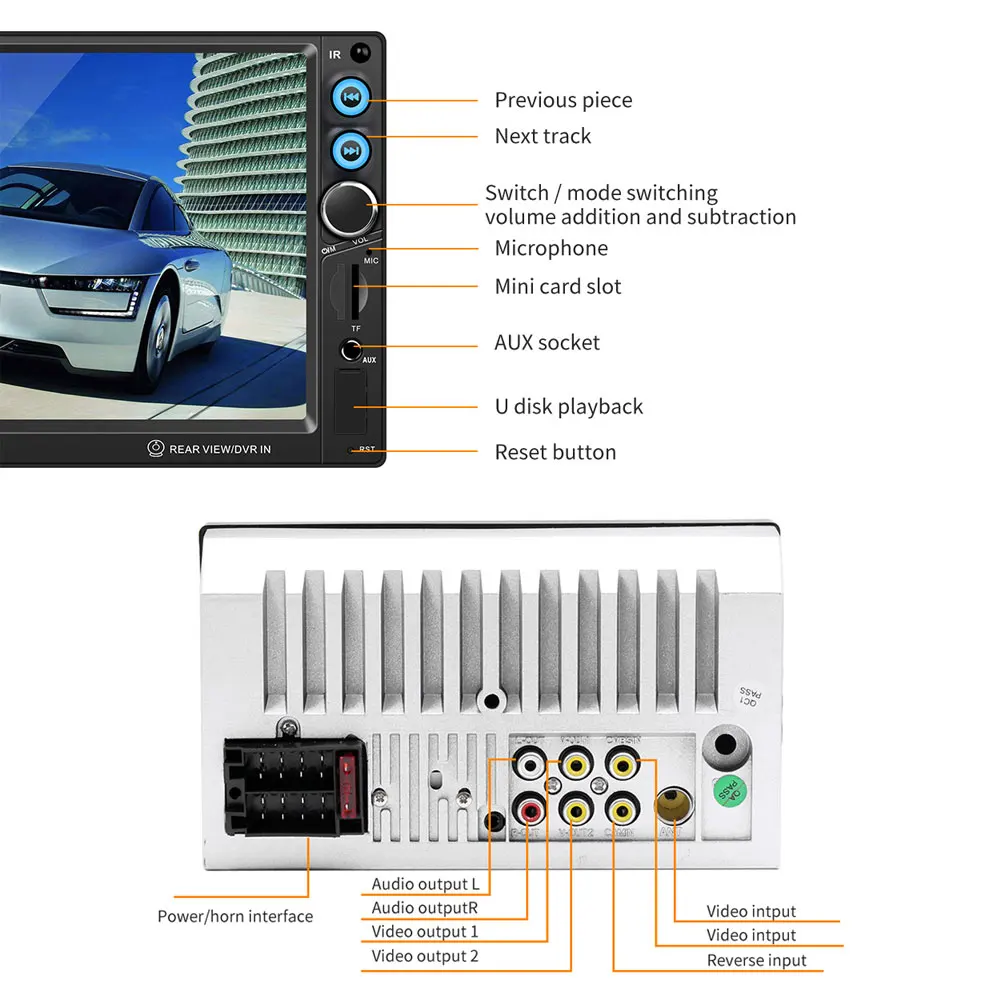 AMPrime 2din автомобильный Радио авто 7 &quot2 din мультимедиа сенсорного экрана плеер Авто