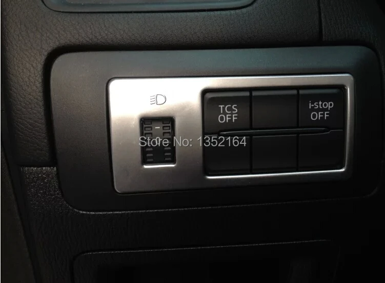 Авто инерционные аксессуары, кнопка выключения света отделка, внутренний автомобильный Стайлинг для Mazda CX-5, abs хром, автомобильный Стайлинг