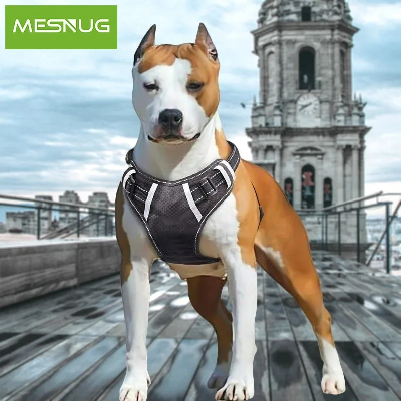 

MESNUG Durable Reflective No Pull Medium Large Dog Harness Breathable Adjustable Padded Pet Harness Big Dog Control Handle