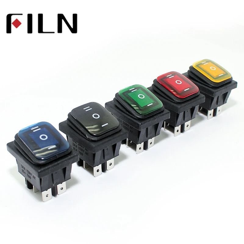 1x 30a/250v 6pin waterproof auto boat Toggle rocker switch with LED 12v 220v MW 1x 30a/250v 6pin waterproof auto boat Toggle rocker switch with LED 12v 220v MW