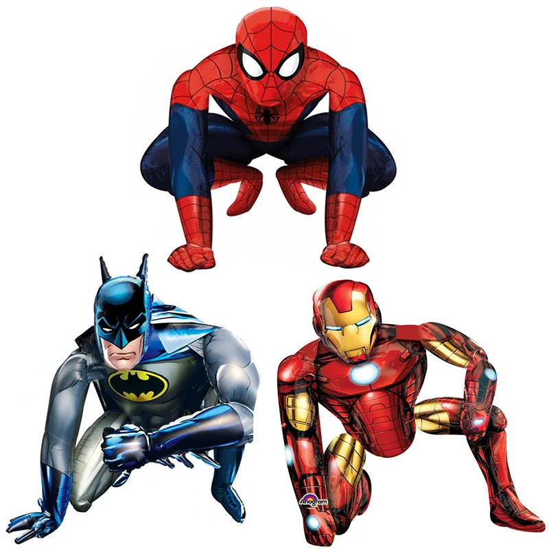 

1pcs 3D Spiderman Iron Batman Airwalker Foil Helium Balloons Avengers Hero Birthday Party Decor Supplies Children's Gifts Toys