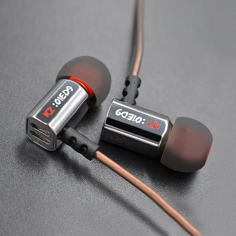 Оригинальные наушники KZ ED9 Super Bass In Ear, музыкальные наушники с диджейскими наушниками, Hi-Fi стерео наушники, шумоизолирующие спортивные наушники с микрофоном