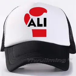 Для мужчин новые летние шапки Дальнобойщик Али Мухаммад Открытая Летняя обувь Черный Взрослых Прохладный Бейсбол сеточку Trucker Hat Caps для Для
