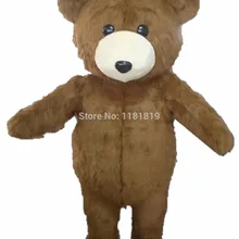 Талисман милые длинные волосы плюшевый бурый медведь костюм талисмана для взрослых Размеры медведь маскарадный костюм подходит нарядное платье