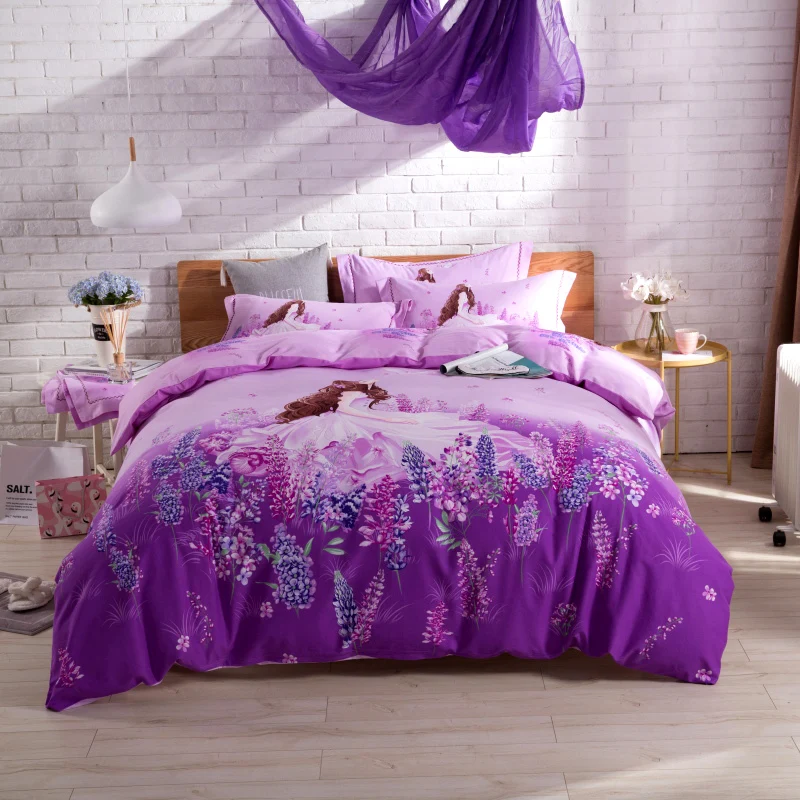 Lavender Rose Flowers Teen Girl Cute Bedding Set Queen ...
