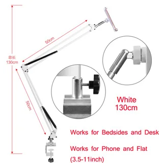 Гибкий держатель для мобильного телефона с поворотом на 360 градусов, подставка для мобильного телефона, держатель с длинными ручками, подставка для кровати, настольного планшета - Цвет: 130-D-W