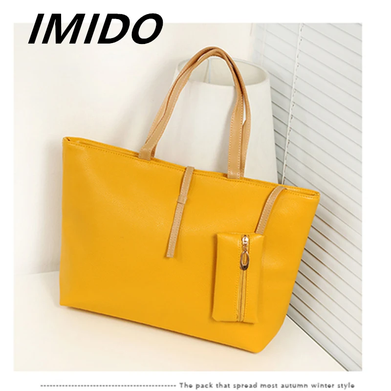 

IMIDO2019 Summer Style Casual Fashion Trend Korean Version Of The Commuter Belt Buckle Portable Shoulder Big Bag Ladies Shopping