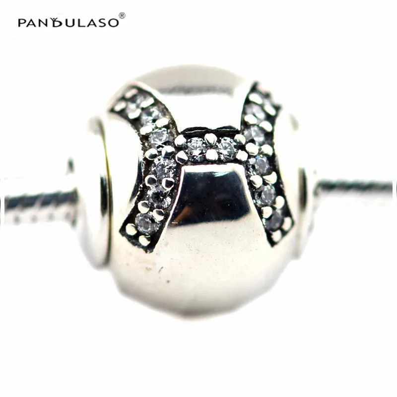 

Pandulaso PISCES with Clear CZ Beads 12 Constellation Essence Beads 925 Sterling-Silver-Jewelry Fit European Essence Bracelet